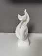 Beyaz Fısıltı Modern Kedi Heykeli